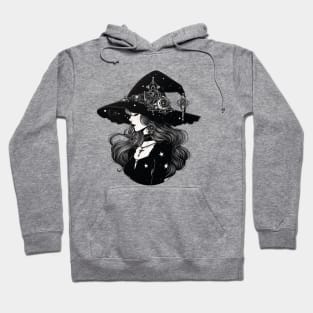 Black and White Gothic Astrology Witch Hoodie